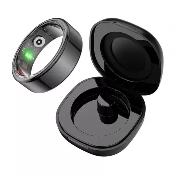 COLMI R02 Smart Ring, Größe 9, 18,9 mm (Schwarz) + Ladecase