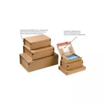 ColomPac CP 066.02 Versandkarton SM, Braun, Innenmaß 215 x 155 x 43 mm, Selbstklebend