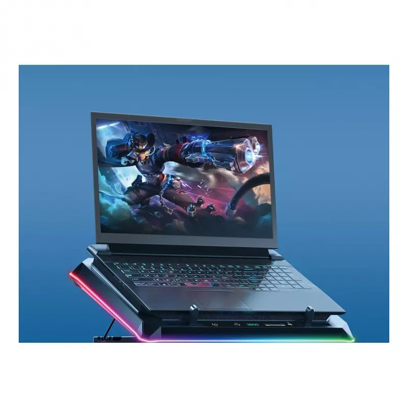 Conceptronic THYIA04B USB-C Laptop-Kühlpad mit Handyhalterung