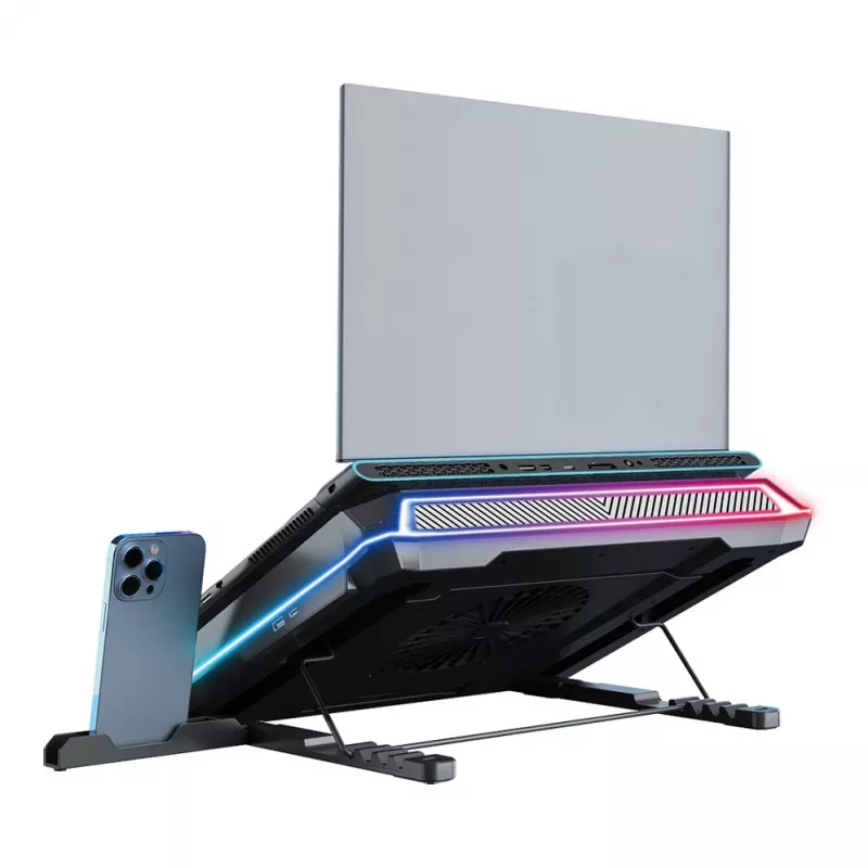 Conceptronic THYIA04B USB-C Laptop-Kühlpad mit Handyhalterung