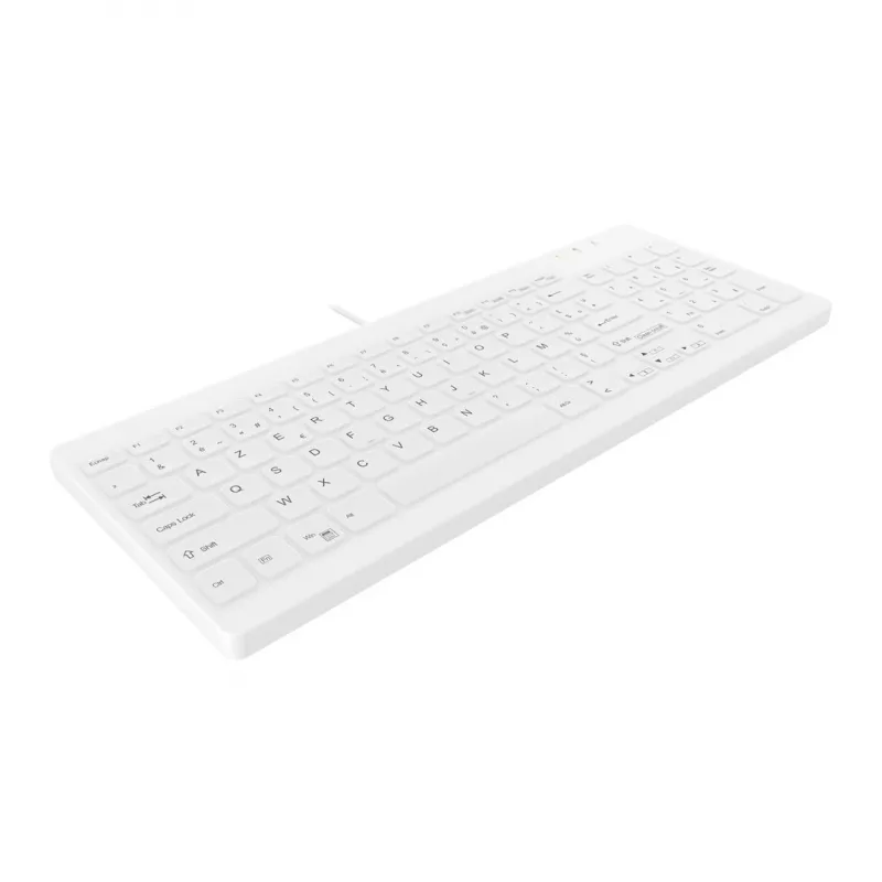 Contour ACTIVE KEY Hygiene Compact Ultraflat Wired USB Keyboard Schwarz (AK-C7012F-UVS-W/FR)