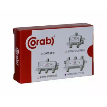 CORAB 4-fach TV/SAT Signalverteiler 5-2400 MHz mit DC-Durchgang