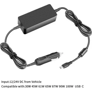 CoreParts MBXUSBC-DC0004 USB-C-Autoladegerät für Notebooks, 100 W, Schwarz