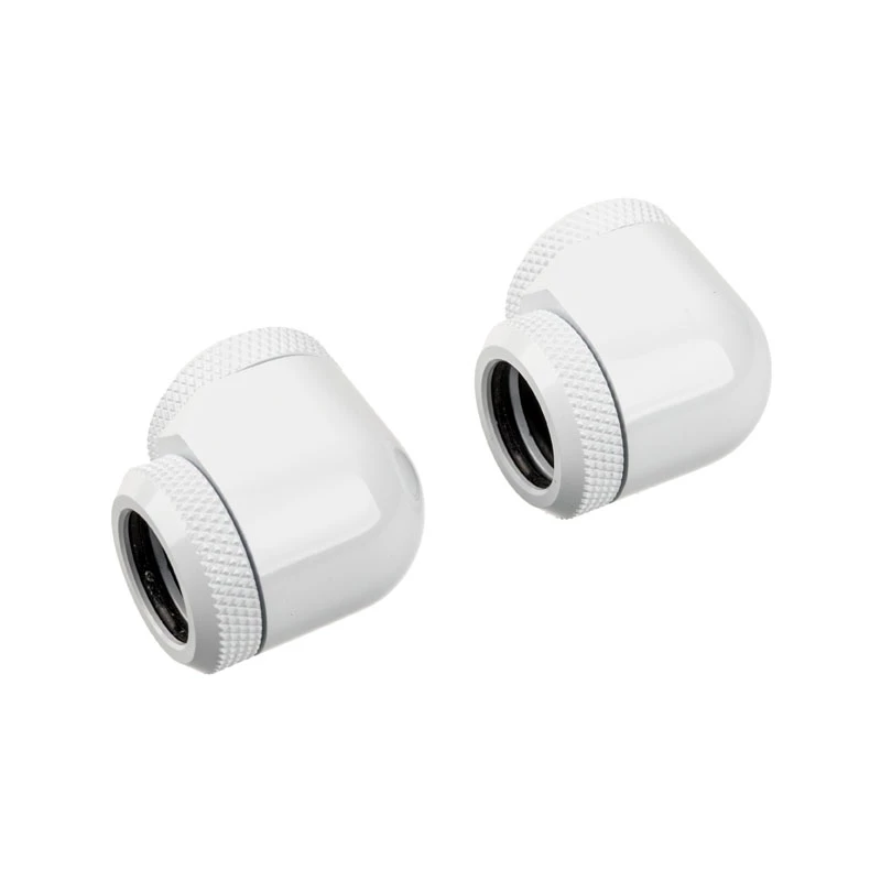 Corsair Hydro X Series XF Hardline 90° 14mm OD - Winkeladapter für Wasserkühlung - Weiß (2er-Pack)