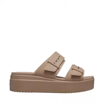 Crocs Brooklyn Low Damen-Plattform-Keilsandalen, Mushroom/Stucco Beige, EU 39-40 (US W8-9)