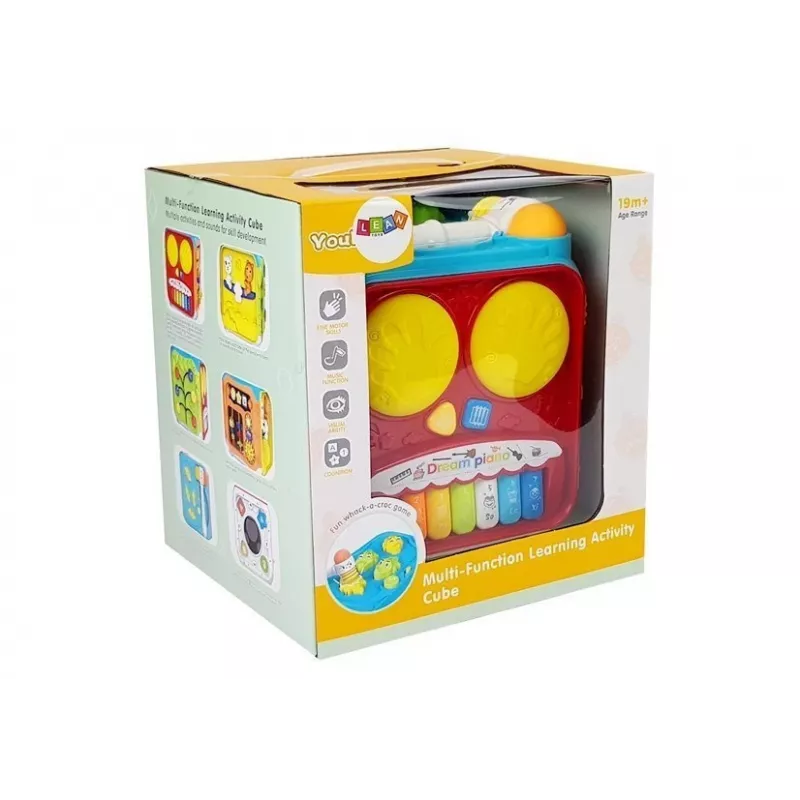 cube Lean Toys LT8303 interaktiver Lernwürfel mit Formensortierer für Babys, mit Ton und Licht