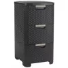 CURVER Infinity Recycled Bücherregal mit 3 Schubladen, 3x14L, Dunkelbraun