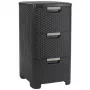CURVER Infinity Recycled Bücherregal mit 3 Schubladen, 3x14L, Dunkelbraun