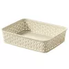 CURVER My Style A5 Aufbewahrungskorb in Creme – Rattan-Effekt-Geflecht, stapelbar & nestbar