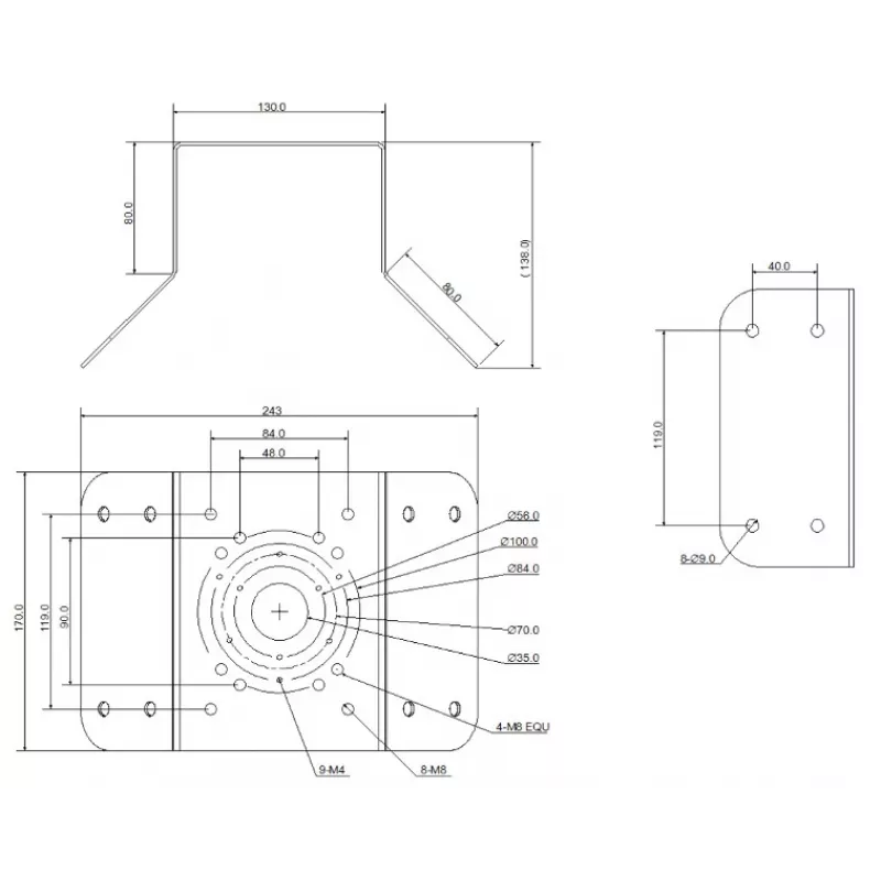 Dahua PFA151 Eckmontagehalterung für Kamera, Weiß, Aluminium