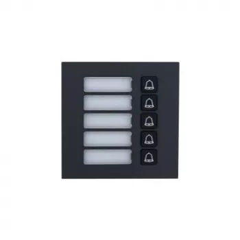 Dahua Technology VTO4202FB-MB5 Ruftastenmodul, 5 Tasten, Silber/Schwarz, IP65, IK07