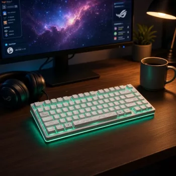 Dark Project ALU81A Terra Nova White mechanische Tastatur, G3MS Moonstone Switch, US ANSI