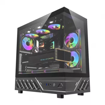 DarkFlash DS950 Mid-Tower Computer Case (Black) mit 6 vorinstallierten ARGB-Lüftern