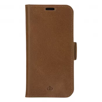 dbramante1928 Copenhagen Slim Flip Case für Apple iPhone 13 Pro Max, genarbtes Leder, hellbraun