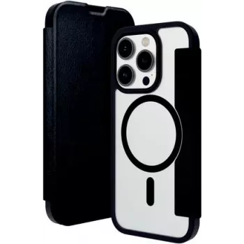 dbramante1928 Helsinki MagSafe Folio Hülle für iPhone 15 Pro, schwarzes Leder mit 3 Kartenfächern HE61CLBL1882