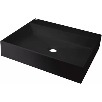 DEANTE Granit-Aufsatzwaschbecken mit Hahnloch - 500x400 mm Graphit Schwarz