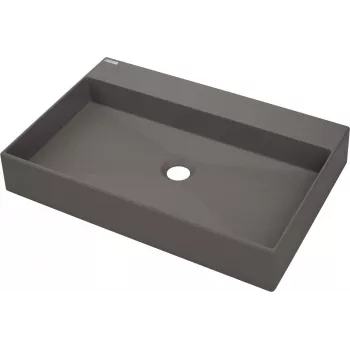 DEANTE Granit-Aufsatzwaschbecken mit Hahnloch - 60x40 cm Anthrazit