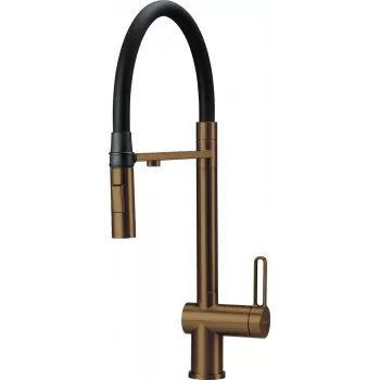 DEANTE Küchenarmatur mit Filter und flexiblem Auslauf, Chrom, Einhebelmischer, 2-in-1 Wasserhahn und gefiltertes Wasser, 360° schwenkbar, Messing