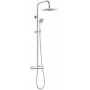 DEANTE Regenbrause mit Thermostat-Mischbatterie - Matt Schwarz, 250mm runder Kopf, höhenverstellbar
