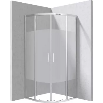 DEANTE Duschabtrennung halbrund 90x90 cm - Streifenmuster