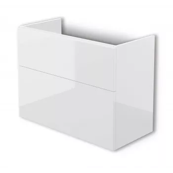 DEANTE Waschtischunterschrank ohne Arbeitsplatte, Weiß Matt, 2 Schubladen, Wandmontage