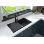 DEANTE ZQJ T113 1-beckige Granitspüle mit Abtropffläche, Graphit