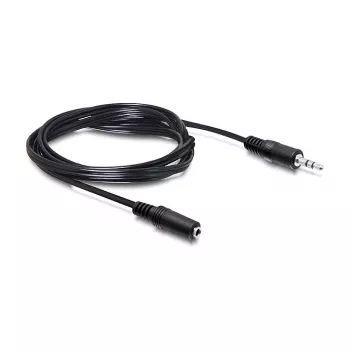 DELOCK Audio-Verlängerungskabel 3,5 mm Klinke Stecker auf Buchse 3 m Schwarz