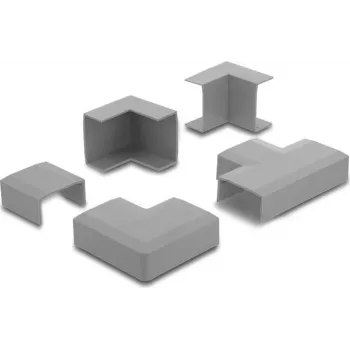 Delock Kabelkanal-Verbinder für 40 x 19 mm Kanal, 5-teiliges Set, Grau 22110