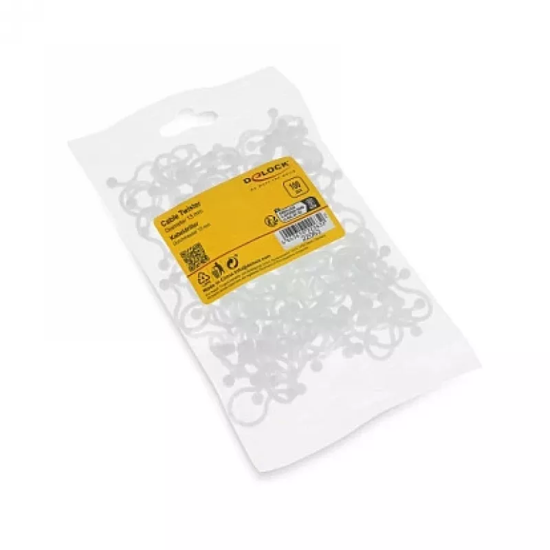 Delock Cable Twister 13 mm Transparent, 100 Stk.