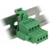 Delock 65936 DIN-Schienen-Klemmenblock-Set, 4-polig, Schraubverriegelung, grün