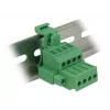 Delock 65936 DIN-Schienen-Klemmenblock-Set, 4-polig, Schraubverriegelung, grün