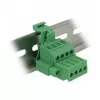 Delock 65936 DIN-Schienen-Klemmenblock-Set, 4-polig, Schraubverriegelung, grün