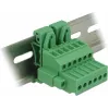 Delock 65942 DIN-Hutschienen-Klemmenblock-Set, 6-polig, Schraubverriegelung, grün