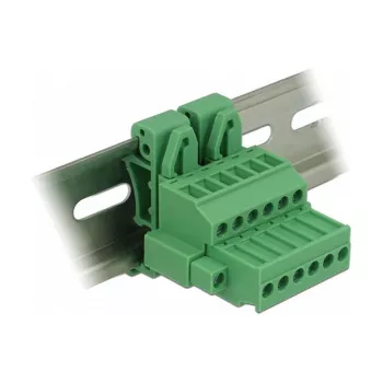 Delock 65942 DIN-Hutschienen-Klemmenblock-Set, 6-polig, Schraubverriegelung, grün