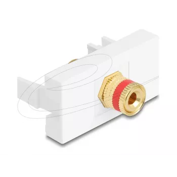 Delock Easy 45 Modul Polklemme auf Gewindebuchse Rot Weiß (90901)