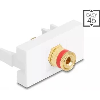 Delock Easy 45 Modul Polklemme auf Gewindebuchse Rot Weiß (90901)