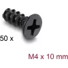 Delock Lüfter-Schraube M4 x 10 mm 50 Stück Schwarz 60988
