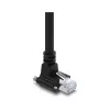 Delock GigE Kamera-Kabel Cat.6 S/FTP 3m, RJ45 90° Winkelstecker mit Schrauben (28mm) zu RJ45 gerader Stecker, Schwarz