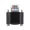 Delock GigE-Kamerakabel RJ45-Stecker 90° abgewinkelt mit Schrauben, Steckerlänge 28 mm auf RJ45-Stecker Cat.6 S/FTP 5 m Schwarz