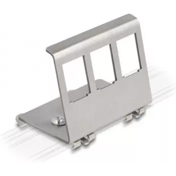 Delock Keystone Metallhalter 3 Port für DIN-Schiene (88139)