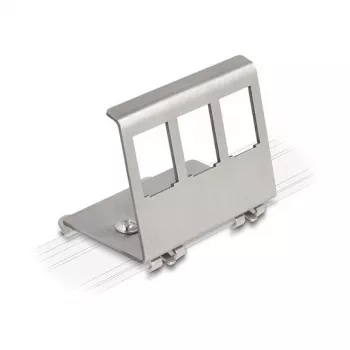 Delock Keystone Metallhalter 3 Port für DIN-Schiene (88139)