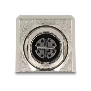Delock M12 Adapter X-kodiert 8 Pin Buchse auf RJ45 Buchse Cat.6A STP geschirmt gerade