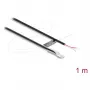Delock M4 NTC Thermistor Temperatursensor-Kabel mit 2 offenen Enden, 10 kOhm, B25/85 3977K, 1 m, PVC, Schwarz