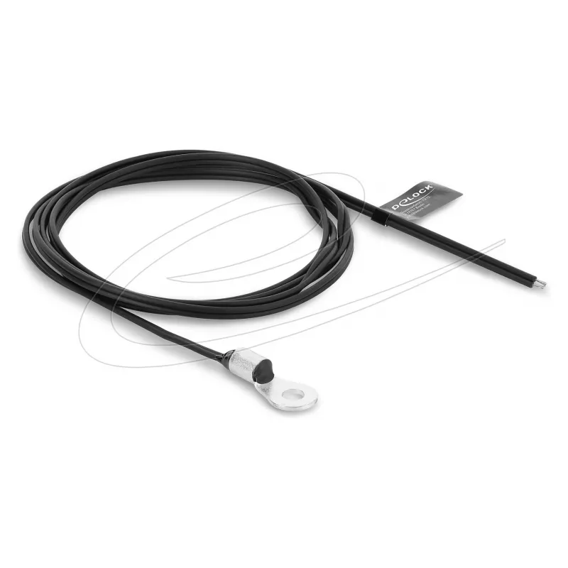 Delock M4 Gewinde NTC Temperatursensor Kabel, 10 kΩ, 1 m, FEP isoliert, 2 offene Drahtenden