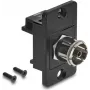 Delock Einbauadapter IEC Buchse auf F Buchse, Schwarz 91196