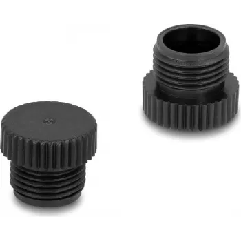 Delock Schutzkappe für M12-Buchse, zum Aufschrauben, Kunststoff, IP67 staubdicht & wasserdicht, Schwarz (60845)