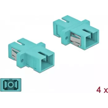 DeLOCK SC Multimode OM3 LWL-Kupplung, Simplex, Hellblau, 4er-Pack 85994