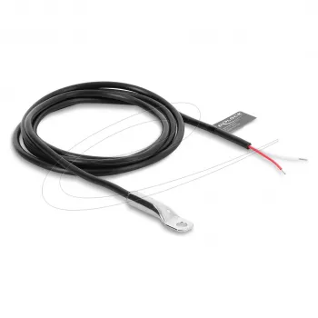Delock Temperatursensor-Kabel M4 NTC 10 kOhm B25/50 3950K 1 m PVC Schwarz