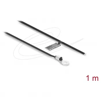 Delock Temperatursensor-Kabel M4 mit 2 offenen Kabelenden, PVC-Flachband B25/85 3435K 1 m