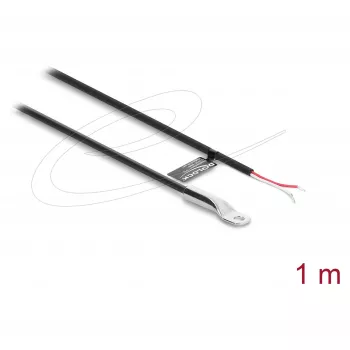 Delock Temperatursensor-Kabel M4 mit 2 offenen Kabelenden, PVC rund, B25/85 3435K, 1 m